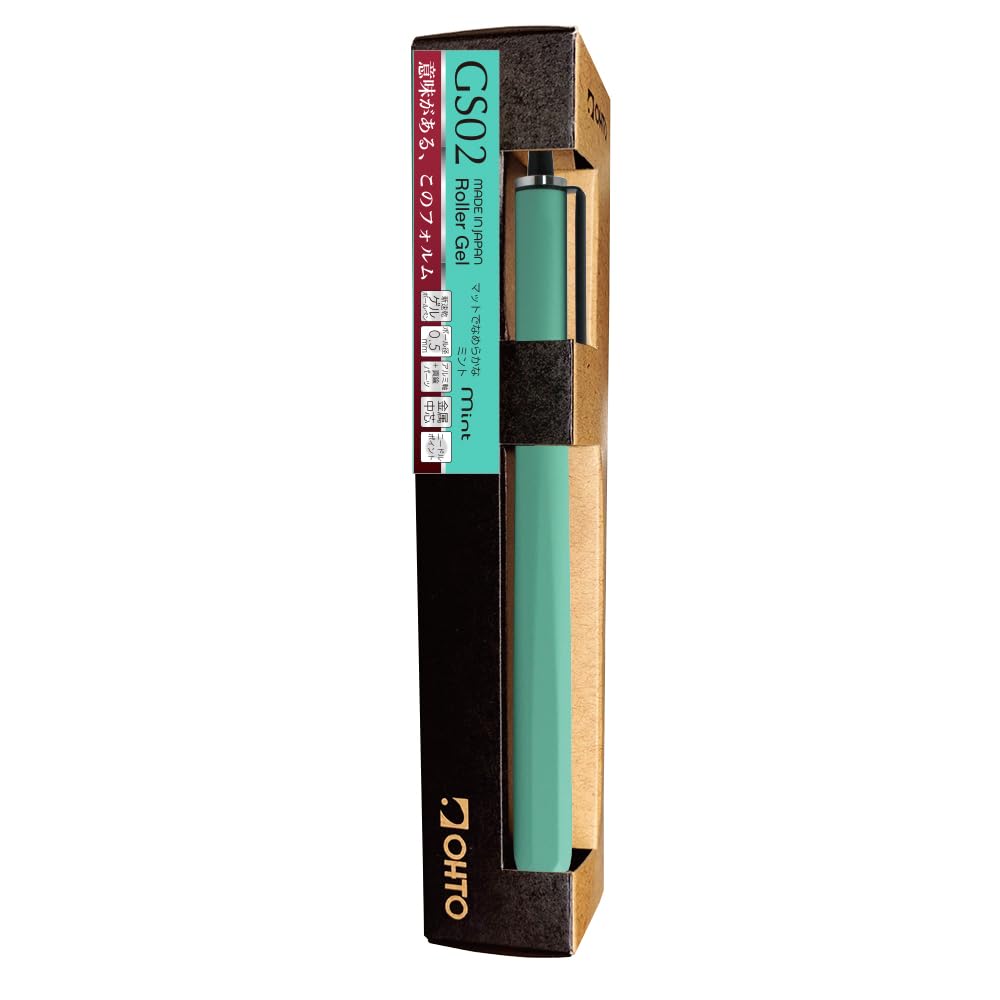 OHTO GS02 Roller Gel Pen, Retractable Needle Tip 0.5mm Fine Point, Mint  Green Barrel, Ultra-Quick Drying Black Gel Ink Pen, All-Metal Hybrid Body,  GS02-G5-MI : Amazon.sg: Office Products