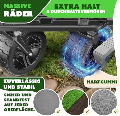 4. Bild von KESSER® Bollerwagen faltbar GT9000 Handwagen mit Dach | Transportwagen max. belastbar bis 150kg mit Hartgummi-Räder & Feststellbremsen (Vorne & Hinten) | Inkl. Schloss, Abdeckung, Wetter & Sichtschutz