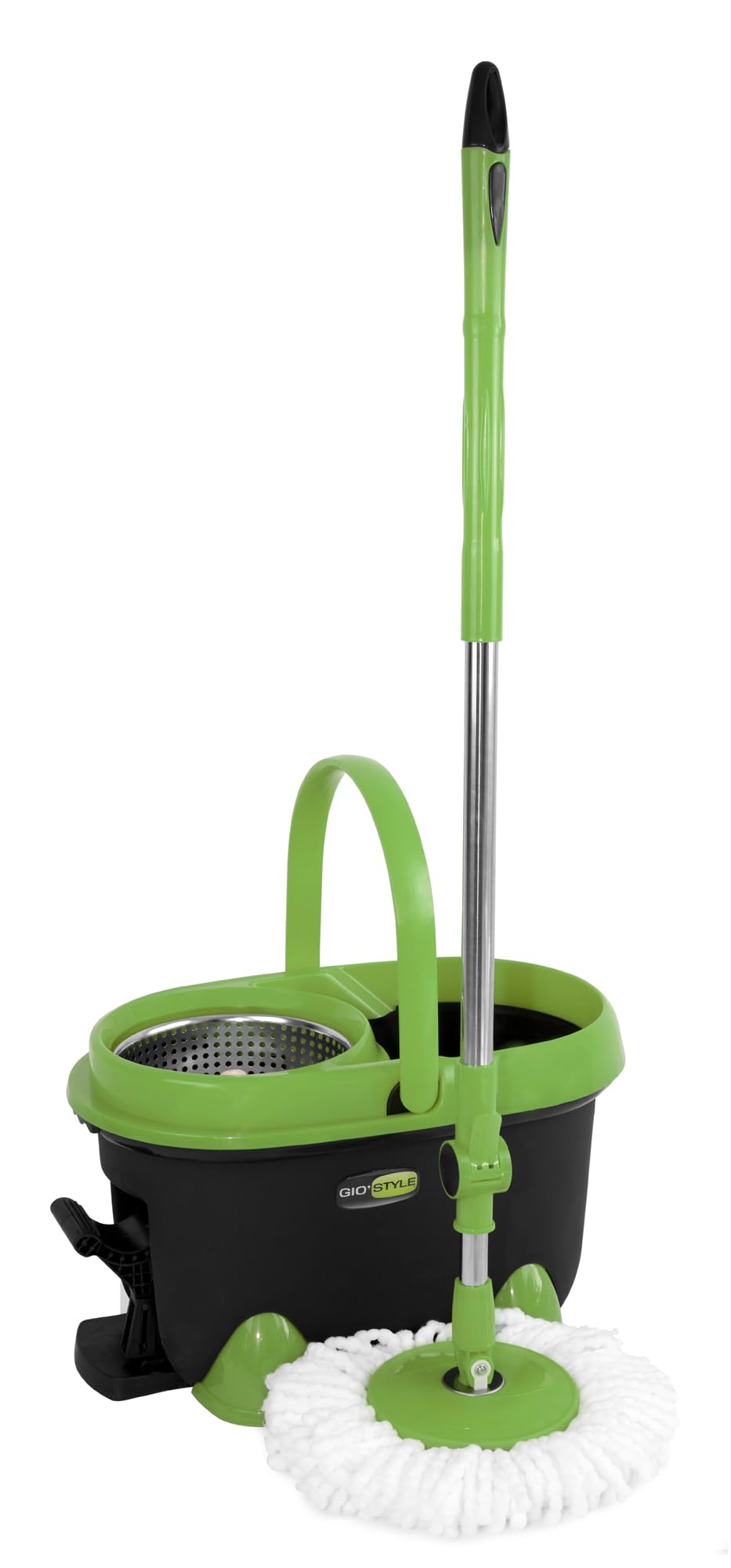 GioStyle, Spin Mop 360, Lavapavimenti - Set per la Pulizia con Cesto Azionabile a Pedale e Manico Regolabile, 49x29x28 cm, Colori Assortiti, 1 Unità