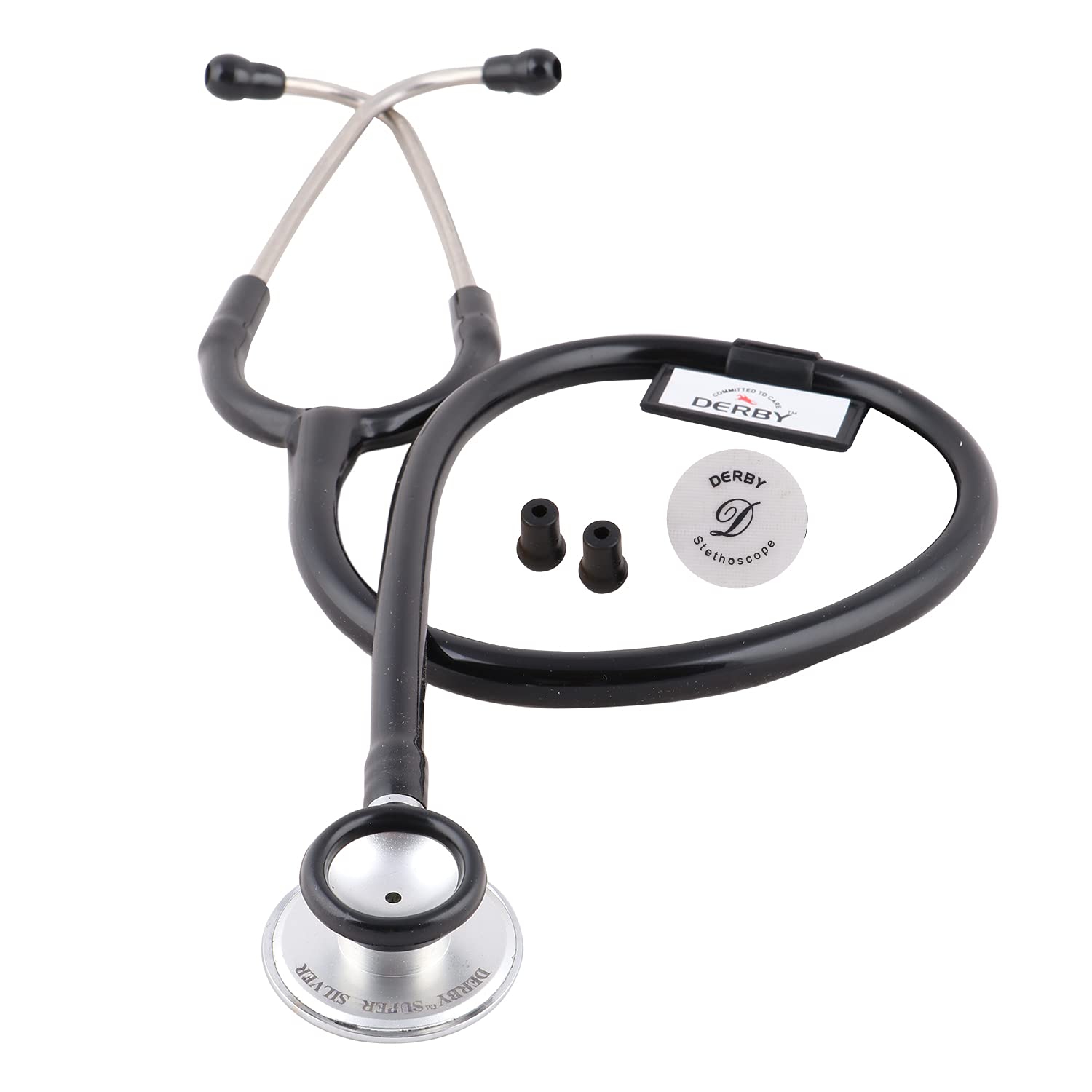 Oriley Prime Tone Super - Silver Stethoscope Heart Beat Monitoring Chest Piece Medical Instrument for Doctors, Nurses (Black) (B09D3667GP) Amazon Price History, Amazon Price Tracker