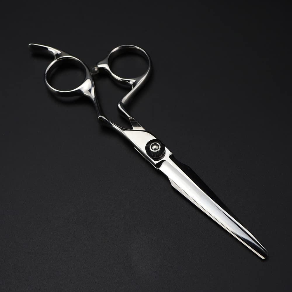 Tijeras de peluquero para cortar el cabello, tijeras de pelo curvadas exclusivas de acero 440c de 6 pulgadas, tijeras de corte de peluquero para adelgazar, tijeras de peluquería() (juego B)