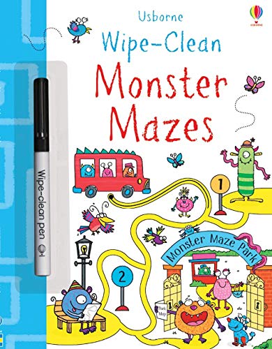 Usborne Wipe-Clean Monster Mazes 0794548695 Book Cover