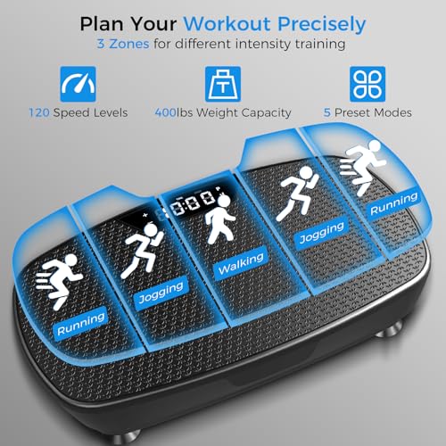 Image of AoraPulse Vibration Plate Exercise Machine, Vibration Plate for Lymphatic Drainage Weight Loss, 400 Lbs Capacity Full Body Workout Vibrate Fitness Platform for Home Women Men