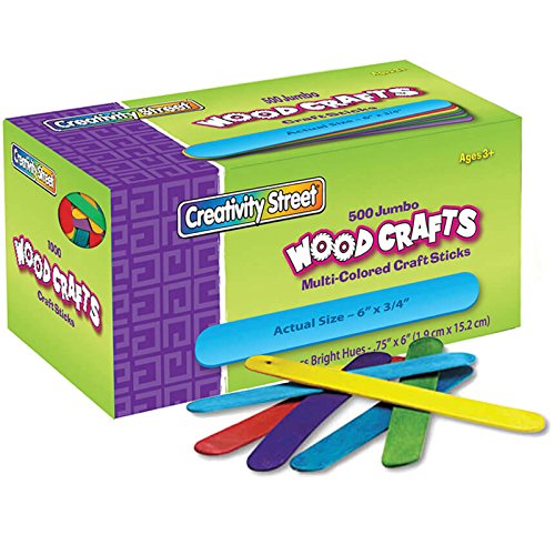 Chenille Kraft Jumbo-Sized Craft Sticks - Pack of 500 - Assorted Colors