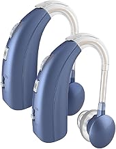 Fastwell 2 unit For Both Ear Rechargeable Hearing Aids with Noise Cancelling, Nano Hearing Amplifier Assist Miracle Ear for Adults,Digital Hearing Amplifiers for Hearing Loss (Pair (Blue)