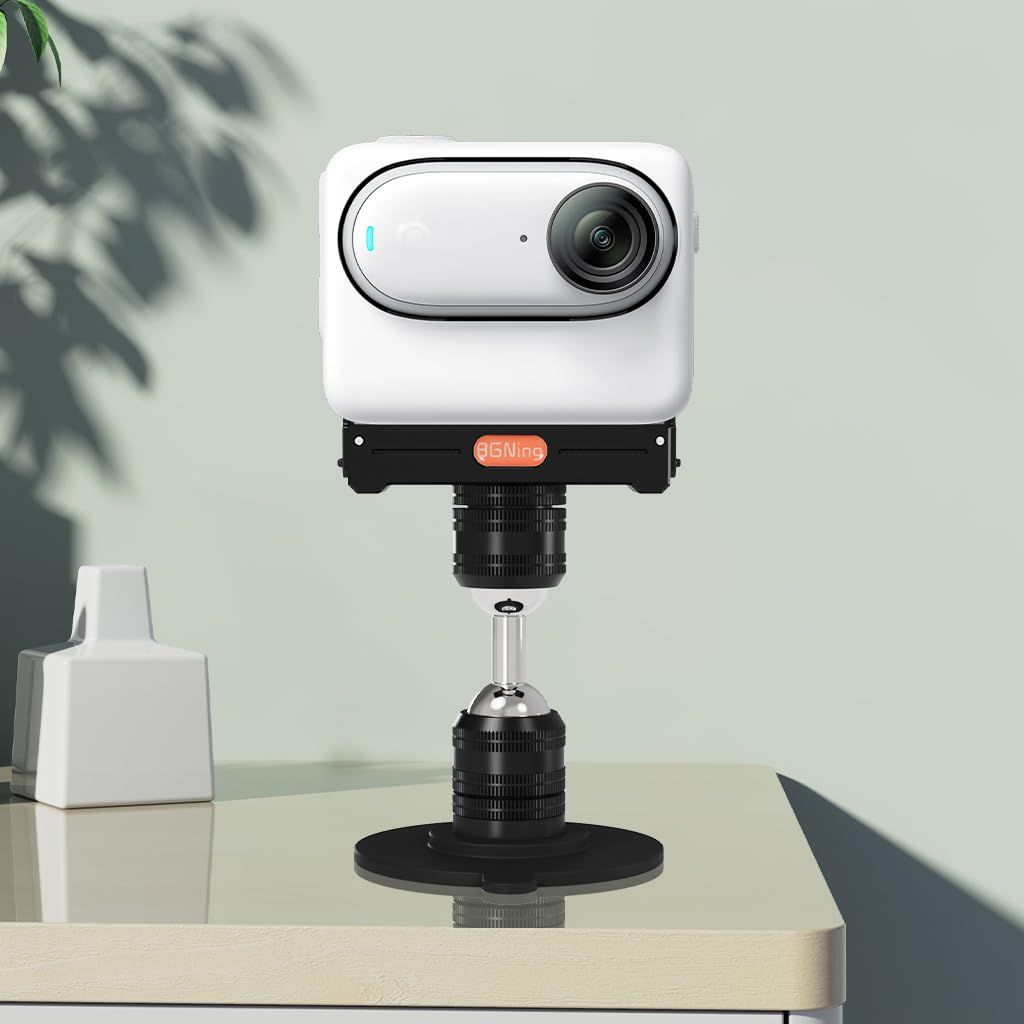 BGNing Dual Ball Head Adjustable Bracket, 1/4 Quick Release CNC Aluminum Camera Head, Suitable for use with Selfie Sticks, Tripods, Compatible with Hero/Action 5pro Sports Cameras (Type 4)