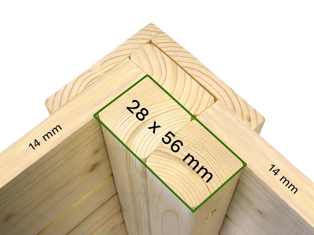 Marktstand Holz | Verkaufsstand Holz | Natur | 177x117x223 cm | mit Boden | mit Dach | Wandstärke 14mm | Dach 12mm | Fichtenholz | Markt | Weihnachtsmarkt | Wochenmarkt | Festival | Outdoor