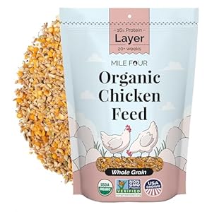 Chicken Feed | Layer | Organic, Non-GMO, Corn-Free, Soy-Free, Non-Medicated Adult Chicken Food | US Grown Grains | 16% Protein | Whole Grain | 2 lbs.