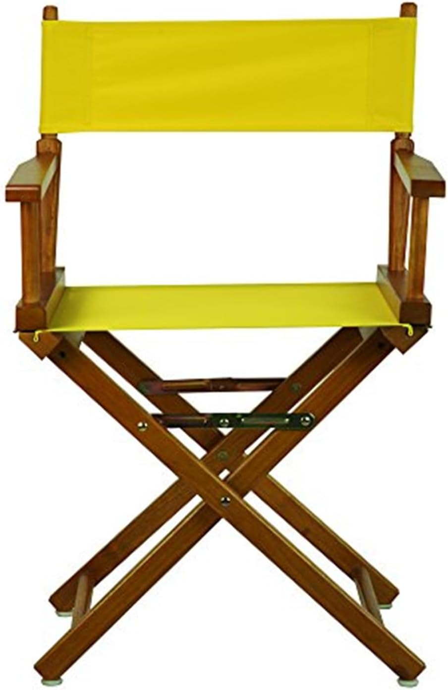Antique 18" Director's Chair Solid Wood Folding Chair with Armrests, Canvas Seat, Compact Foldable Frame, 33.75 x 21.75 x 16 in, 18 in Seat Height, Weighs 10 lb Navy blue/18-Inch Honey Oak