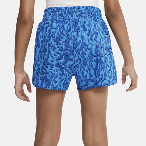 Nike One Big Kids' (Girls') Woven High-Waisted Shorts (Light Photo Blue/Game Royal/Dusty Cactus, FQ4527-435) Size Medium3