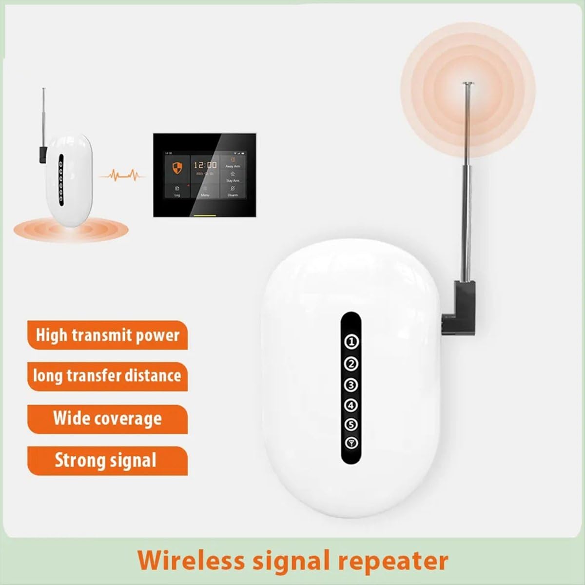 Wzmacniacz sygnału WiFi bezprzewodowy przedłużacz 433 MHz wzmacniacz dalekiego zasięgu bez barier przez ściany dla bezpieczeństwa alarmu domowego
