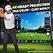 Danrelax 10 x 8 FT Golf Simulator Enclosure Net Cage with HD Impact Screen, Steel Frame Poles, Side Shank Nets & Sandbags, Indoor Home Garage Golf Practice Hitting Net for Real Golf Balls