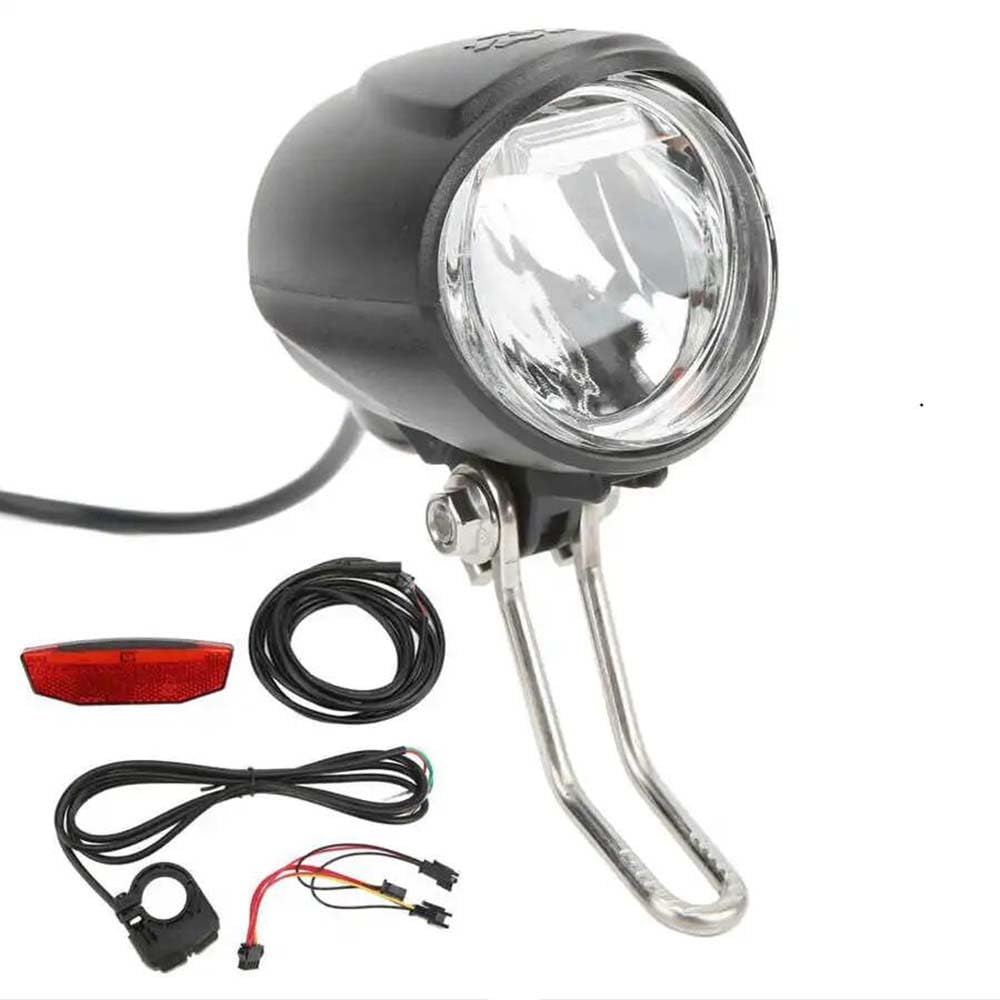 12V A 72V Bici Elettrica Set Luci Anteriori E Posteriori Kit Interruttore Fari E Luci Poste con 4 Perline Lampada A LED