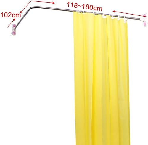 Miniatura 10 de BAOYOUNI Barra de cortina de ducha plegable de acero inoxidable con forma de abanico para cortina de baño, 34.65 pulgadas