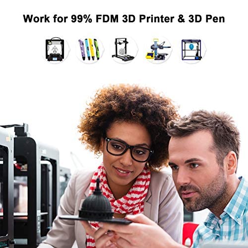Image of AMOLEN 3D Printer Filament, Ebony Black Wood PLA Filament 1.75mm, 3D Printing Filament with 20% Real Wood Fiber,1kg