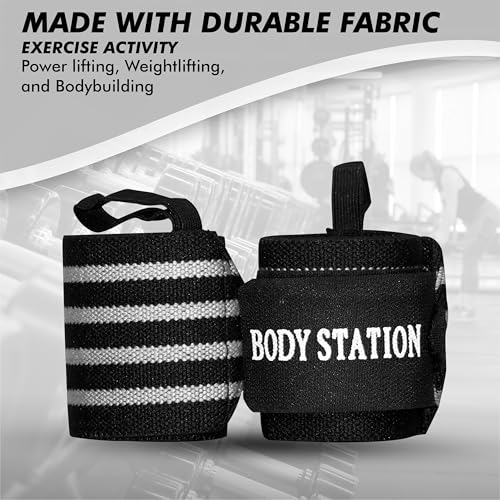 Image of Pro Weightlifting Wrist Wraps with Thumb Loop | Adjustable Gym Wrist Support for Men & Women - Powerlifting, Crossfit, Strength Training & Pain Relief