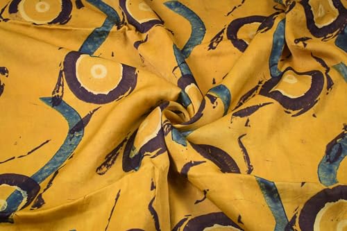 Image of Ethnics of Kutch Womens's Ajrakh Modal Silk Natural Dye Hand Block Print Unstitched Kurta Fabric