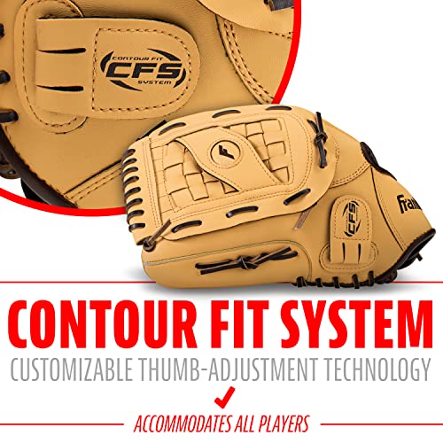 Image of Franklin Sports Baseball + Softball Glove - Field Master Baseball + Softball Mitt - Adult + Youth Glove - Men's + Women's Baseball + Softball Gloves - Left Hand Throw - 14 inch - Camel Brown