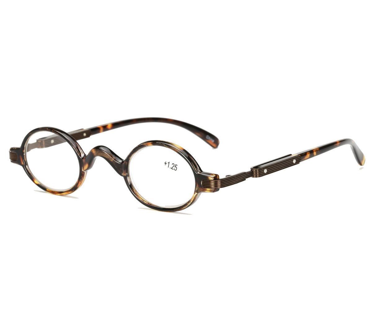 Agstum Men's Tortoise Readers Wo Vintage Small Oval Round Reading Glasses (+3.50, )