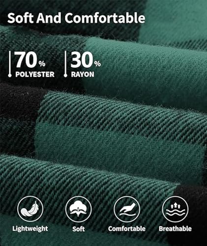 Mens Flannel Hooded Shirt Long Sleeve Fashion Plaid Hoodie Button Down Shirts with Pocket4