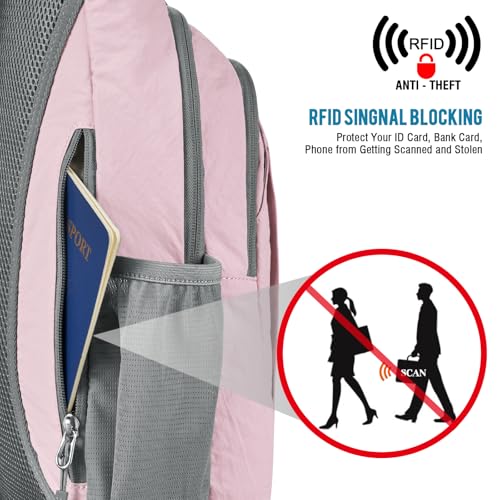 Image of G4Free Sling Bag for Men Women, RFID Blocking Crossbody Bag, Daily, Travel | Durable Polyester Fabric, 10L, Perfect for work, shopping, weekend outings, Hiking, Reversible Shoulder Strap, (Pink)