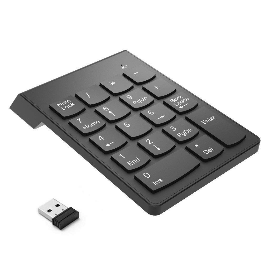 Wireless Numeric Keypad Slim Mini Number Pad Keyboard 18 Keys Numpad for Laptop PC Notebook Desktop-image-39