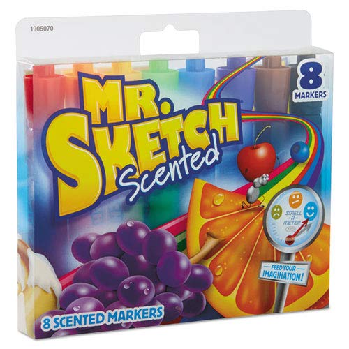 Mr. Sketch Scented Watercolor Markers, Chisel Tip, Assorted, 8/Pack