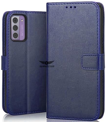 Image of SHINESTAR Nokia G42 5G Flip Back Cover | PU Leather Flip Cover Wallet Case with TPU Silicone Case Back Cover for Nokia G42 5G - Ultimate Blue