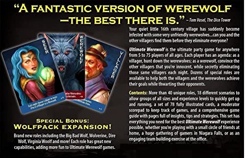 Image of Awestuffs Werewolf Fun Card Game to Play with Your Friends Family (Age: 15 Years Plus Players: 5 to 75)