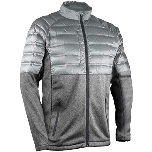Sun Mountain Men's Hybrid Full Zip Golf Jacket Light Grey M