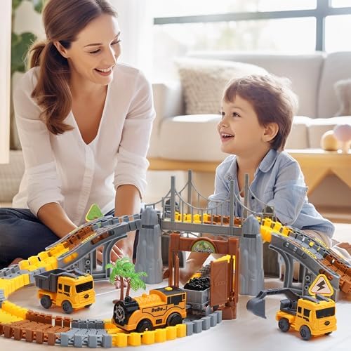 EagleStone Construction Toys Flexible Race Track Train Set 178 PCS for Kids - 4