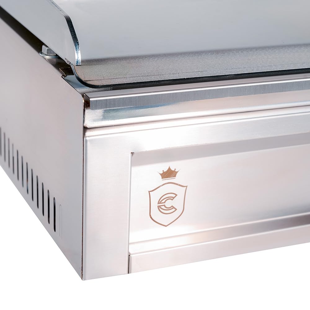 Cleiton® Plancha Industrial de Acero Inoxidable a Gas 50 cm Sobremesa Grosor de la Placa 4 mm para un Rápido Calentamiento con Termopar CE | Potencia 3 kW | Bares y Restaurantes