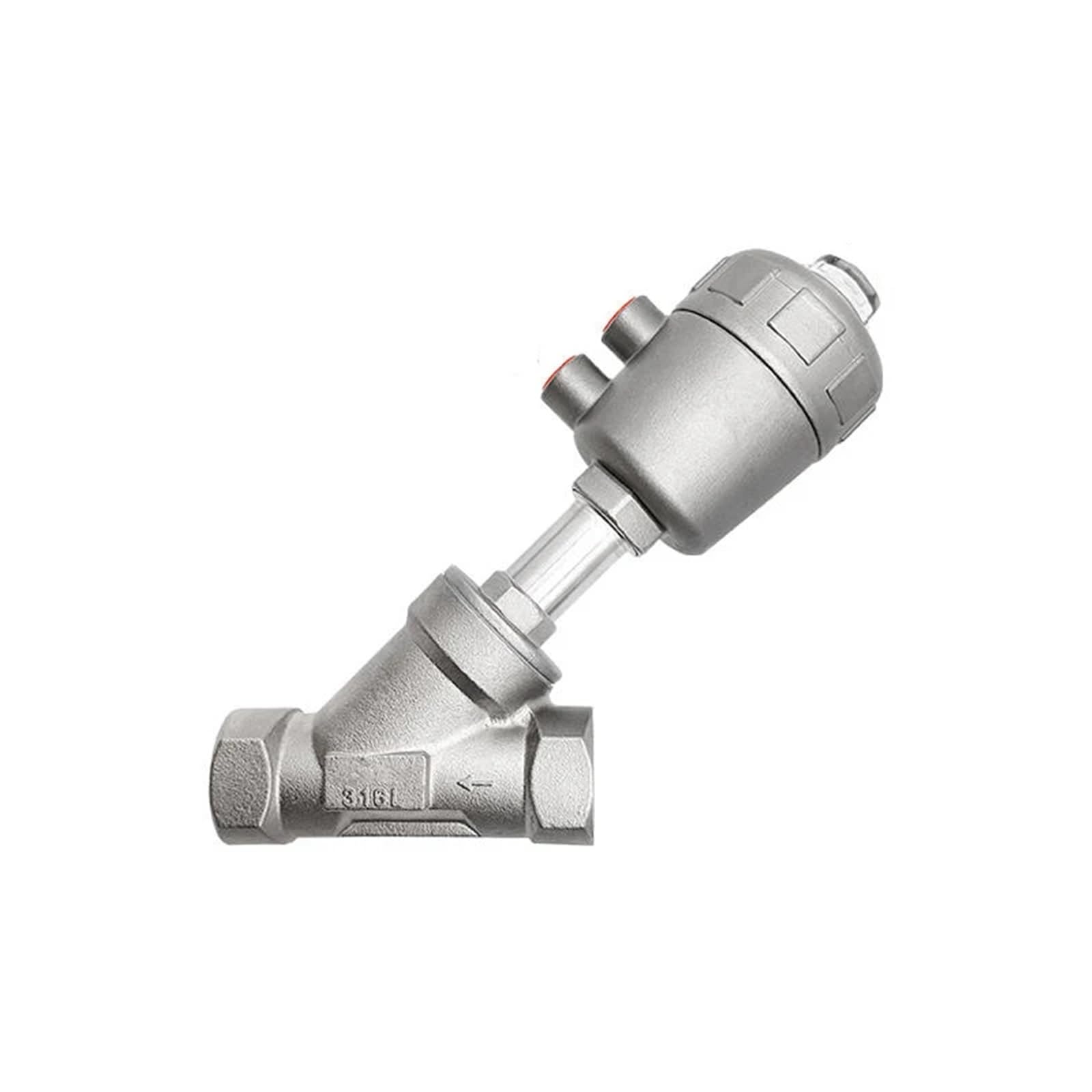 HDPHCRIUN 304 Stainless Steel High Temperature and Corrosion Steam Pneumatic Valve Y Type Internal Thread Angle(As Type Dn20)