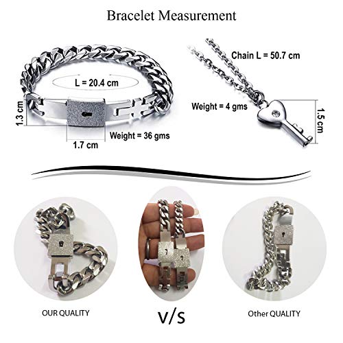 Image of Young & Forever Gift Fashion Long Distance Touch Gold Silver Rose Gold Couples Friendship Best Friend hand Couple matching Mens Magnetic Magnet bracelets for Women /Girls Silver bracelet for Men /Boys