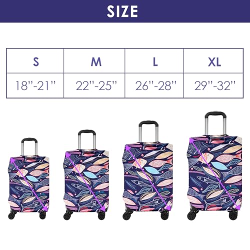 Travel Luggage Cover Suitcase Protector Fits 29-32 Inch Luggage, Washable Suitcase Covers for Luggage, Luggage Protector Covers TSA Approved (XL, Flying Fish)2
