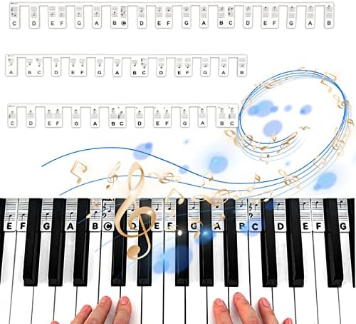 Autocollant , Autocollant Piano Debutant, 88 Touches Pleine Grandeur, En Silicone, Pas D'autocollants, Peut U00eatre Ru00e9utilisu00e9, Une Bou00eete (couleur Arc-en-ciel Piano 88 Touches