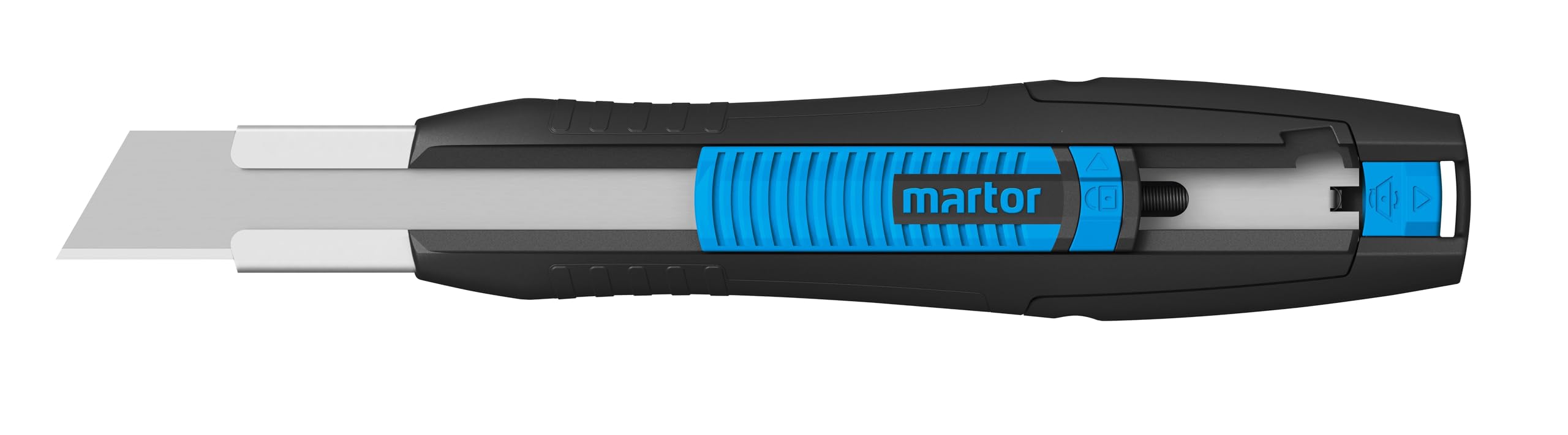 MARTOR Sicherheitsmesser mit Klingeneinzug, SECUNORM 380, Profi Cuttermesser, Lange Klinge, Rechts- & Linkshänder, Produktion