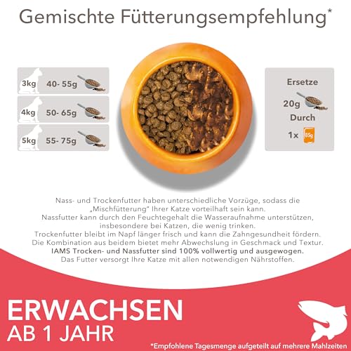 IAMS Katzenfutter trocken mit Lachs - Trockenfutter für Katzen im Alter von 1-6 Jahren, 3 kg