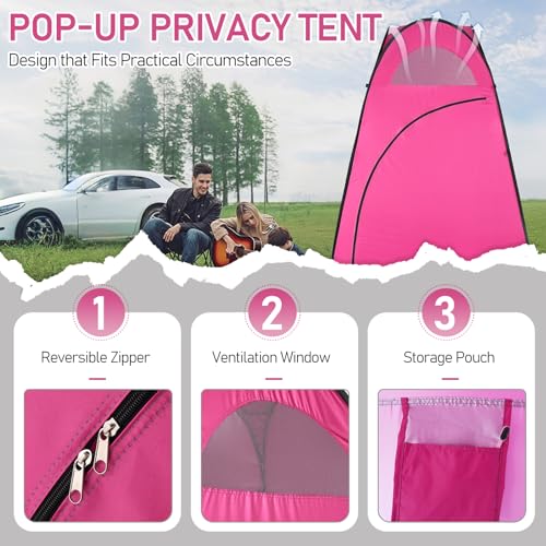 Carpa Plegable para Cambiar Ropa de Playa y Camping, Ducha Portátil, Refugio de Privacidad Exterior, Tienda Pop Up para Campamento, Baño miniatura 5
