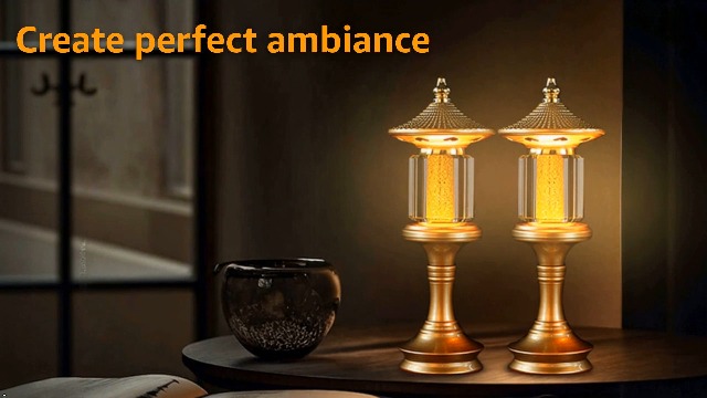 Image of Lotus Flower Lamp Palace Crystal 7 Color LED Buddhist Meditation (10in) | Soft Lighting;Multi-scene Decor;Alloy Glass;Dual Function;Zen Symbol