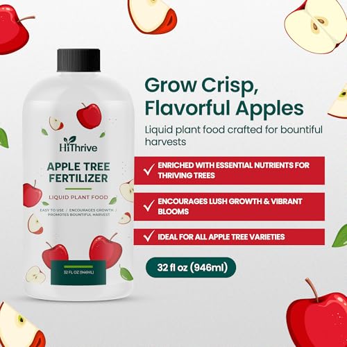 Image of 32oz Apple Tree Fertilizer - Makes 32 Gallons of Apple Tree Fertilizer, Nutrient-Rich Plant Food for Fruit Trees - Promotes Strong Branches, Healthy Foliage, and Juicy Apples
