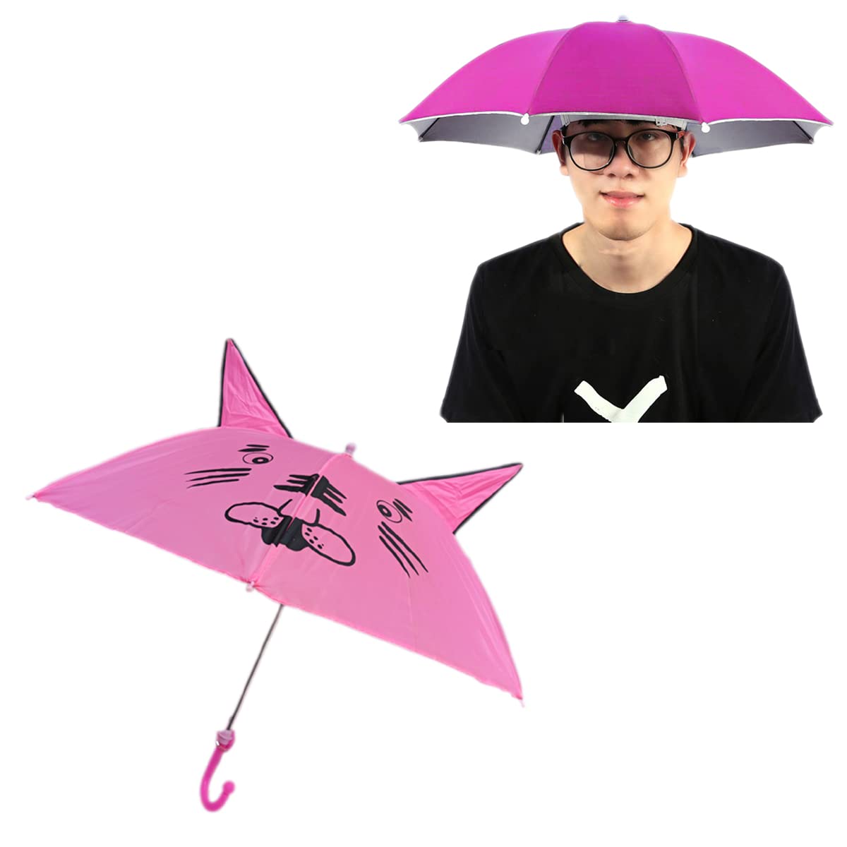 Umbrella for Kids Girls Stylish Kids Umbrella for Boys 5 years Hat & Ear Kids Umbrella Combo (Pack of 2)-image-42