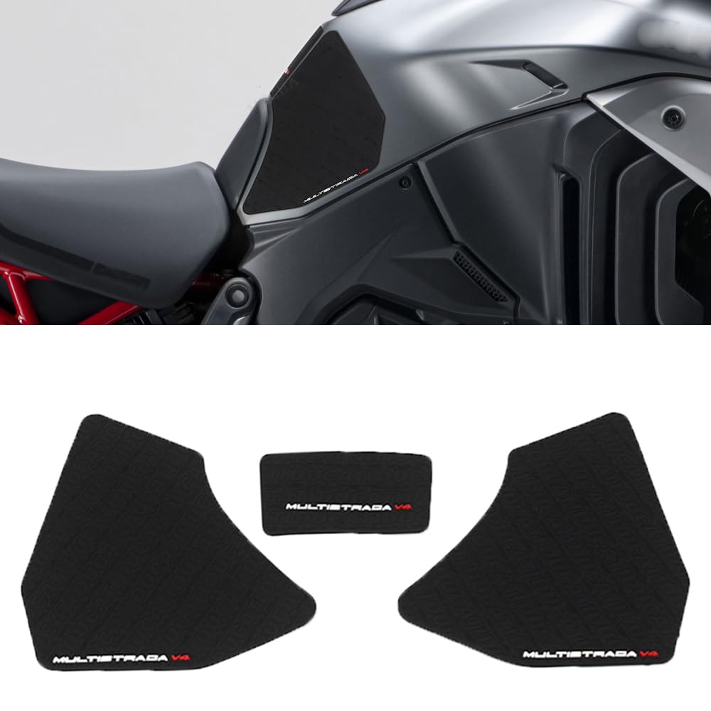 Protections latérales pour réservoir de carburant pour Ducati Multistrada V4S 2021-2024 - Noir - Protection contre la traction du genou Multistrada V4S