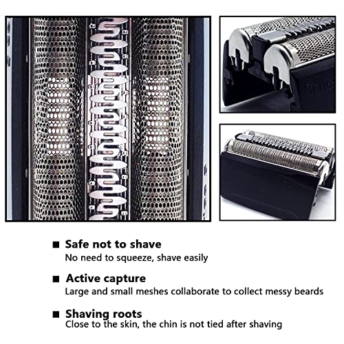 52B Series 5 Elektrorasierer Ersatzkopf Zubehör Kompatibel mit Braun Series 5 Foil & Cutter Rasierköpfe, Kompatibel mit Braun s5 Ersatzkopf 5018S, 5020CS, 5050CS, 5031S Etc
