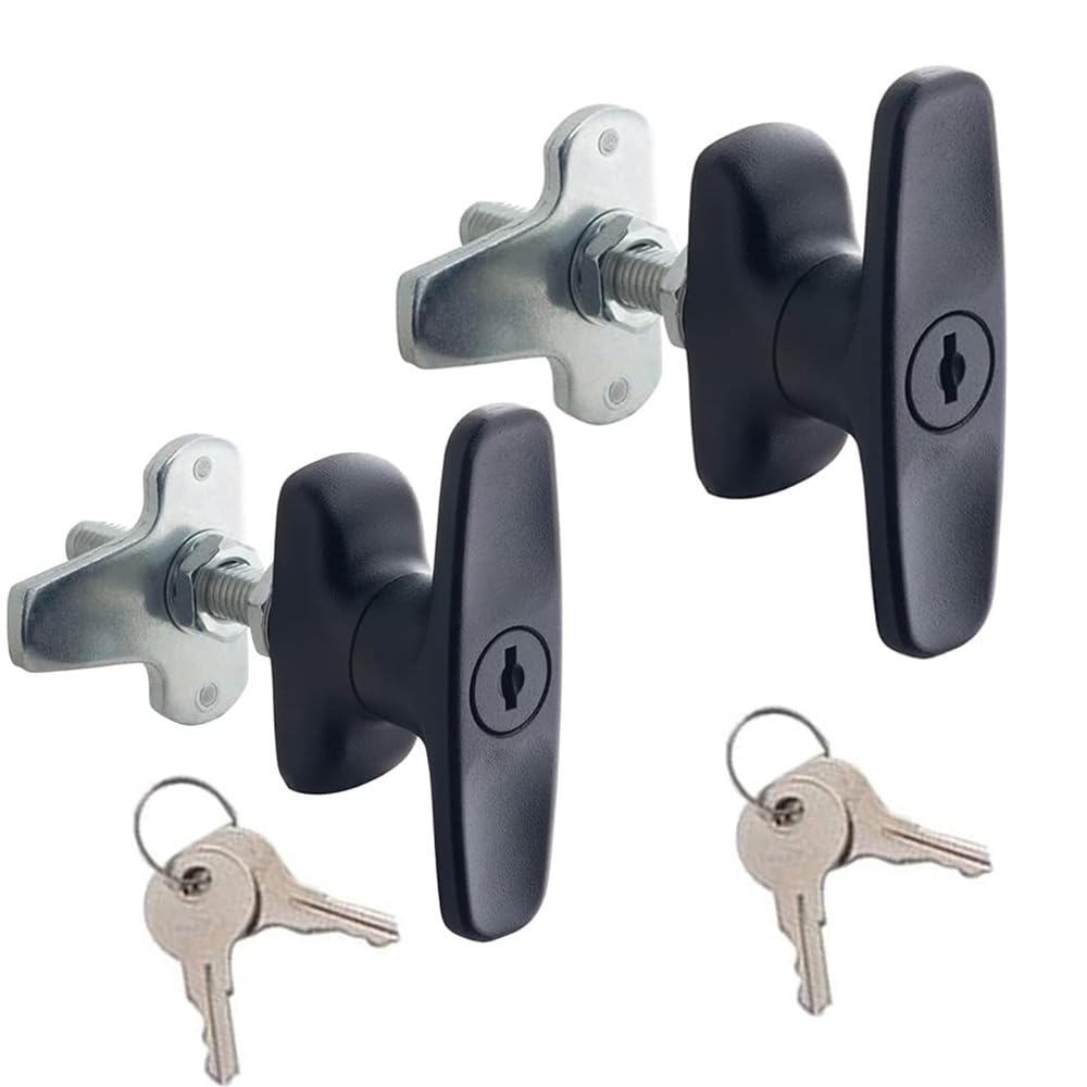 Lot de 2 loquets de porte en T pour camion, caravane, remorque, armoire, serrure