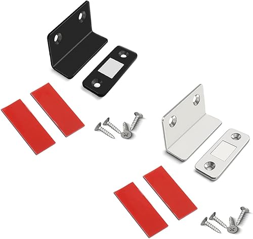 Miniatura 4 de Armario magnético de acero inoxidable atrapa muebles invisibles para pestillo armario armario cerradura delgada negroSil pestillo magnético