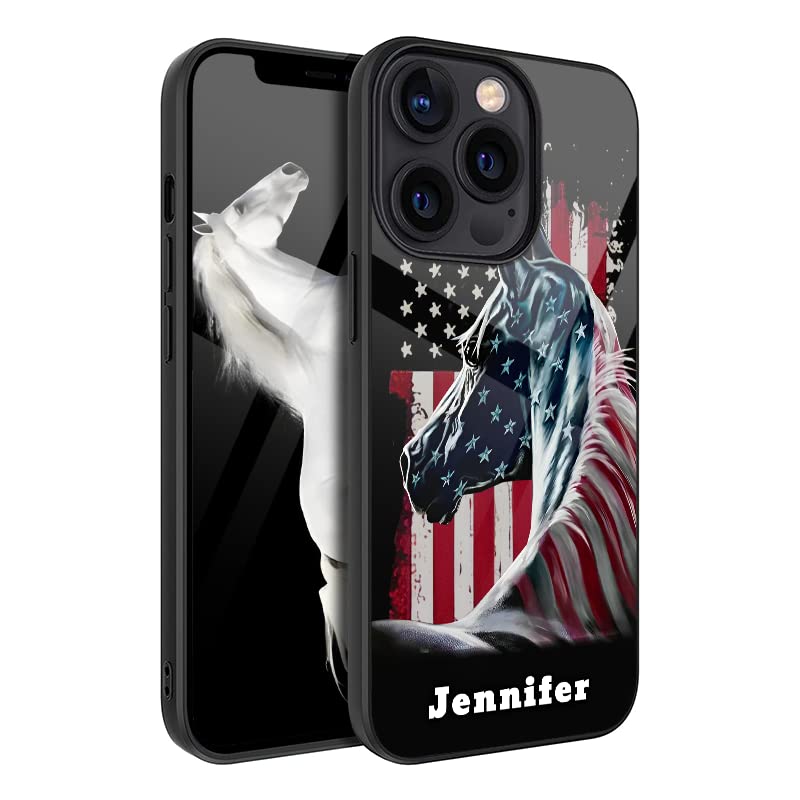 Personalized Horses Phone Cases with Name Compatible with iPhone 16 16E 15 14 13 12 11 Pro Max S25 S24 S23 S22 S21 FE Plus Note 20 A16 A15 A54 A14 A53