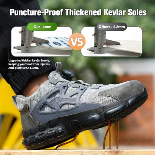 Image of Steel Toe Shoes for Men Women Lightweight Comfortable Work Sneakers Composite Toe Shoes Safety Tennis Sneakers for Long Shifts