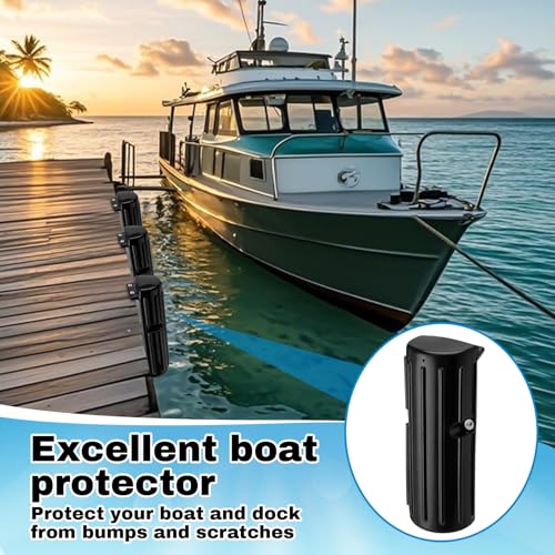 DaisyInner Dock Bumpers Fenders for Edging Docking Inflatable Corner Boat Fenders with Pump and Mounting Hardware for Straight-Edge Side Marine Bumpers for Buoy Pontoon Protector(Black,6 Set) by DaisyInner - Image 5