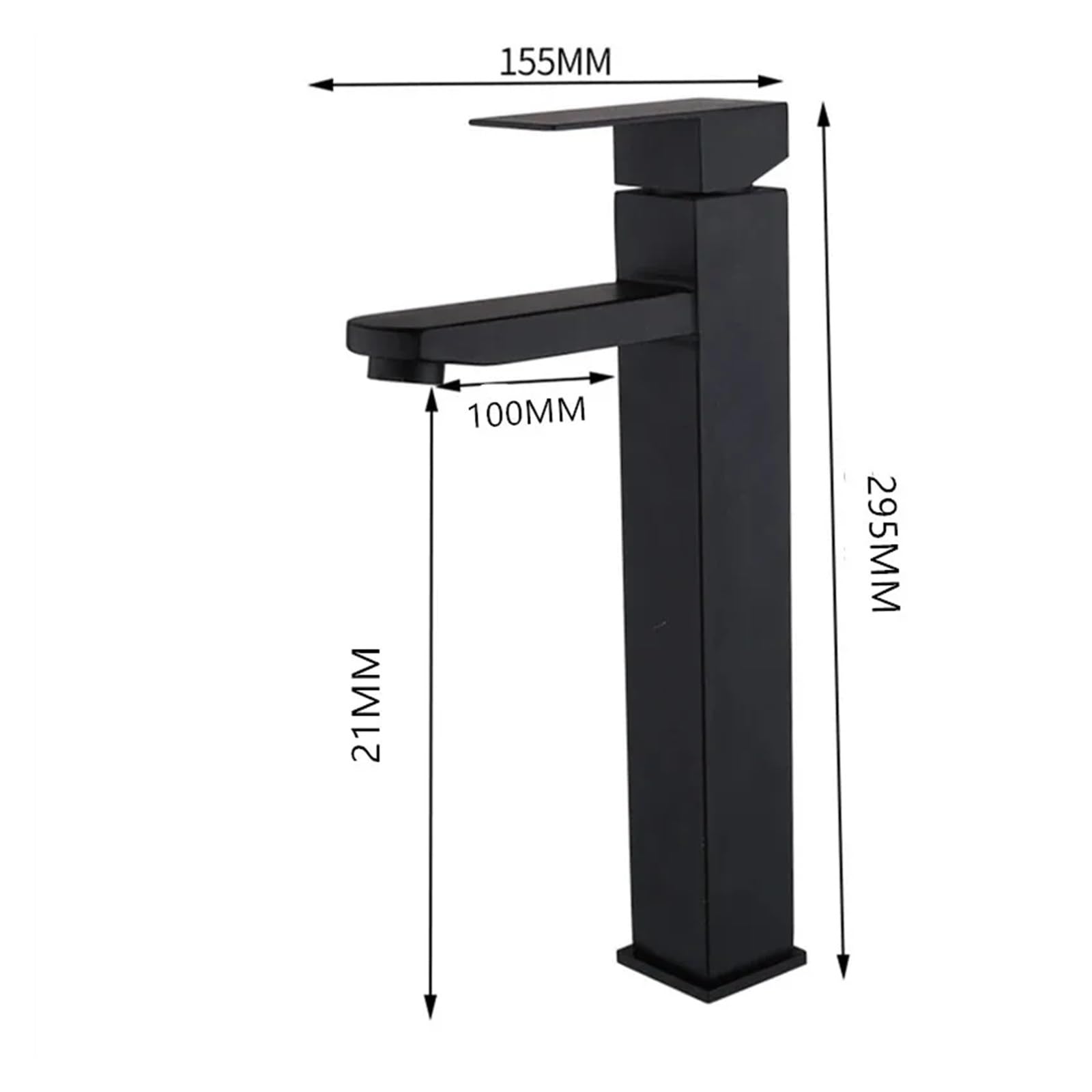 Grifo de lavabo negro mate de acero inoxidable 304, grifos mezcladores de agua fría y caliente montados en cubierta, Palanca única, 1 ud.